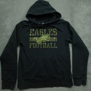 Philadelphia Eagles Sweater Mens Medium Black Hoodie Pullover Casual